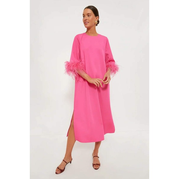Tuckernuck Dresses & Skirts - Tuckernuck Hot Pink Feather Jamie Dress Womens Hot Pink Size Medium